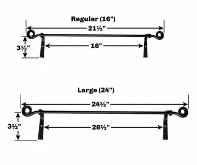 Wrought IronWROUGHT IRON TOWEL BAR with SCROLLS - 2 Sizes & Attached Mounting Wall BracketsaccessoriesaccessorySaving Shepherd