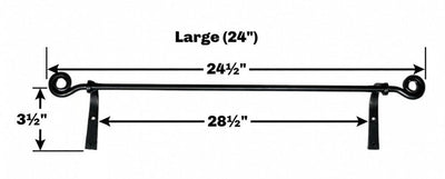 Wrought IronWROUGHT IRON TOWEL BAR with SCROLLS - 2 Sizes & Attached Mounting Wall BracketsaccessoriesaccessorySaving Shepherd