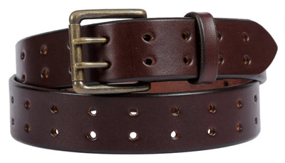 Leather Belt2" WIDE DUAL PRONG DOUBLE HOLE BELT - Heavy Duty Amish Handmade USAbeltbeltsSaving Shepherd