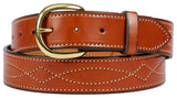 Leather BeltBIG & TALL FANCY STITCH LEATHER BELT - 1½" Wide Leather in 4 ColorsbeltbeltsSaving Shepherd