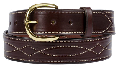 Leather BeltFANCY STITCH LEATHER BELT - Wide Thick Leather in 4 ColorsbeltbeltsSaving Shepherd