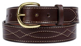 Leather BeltBIG & TALL FANCY STITCH LEATHER BELT - 1½" Wide Leather in 4 ColorsbeltbeltsSaving Shepherd