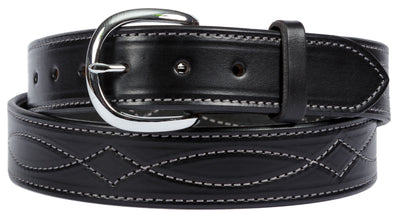 Leather BeltFANCY STITCH LEATHER BELT - Wide Thick Leather in 4 ColorsbeltbeltsSaving Shepherd