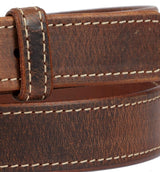 Leather BeltDISTRESSED & STITCHED LEATHER BELT - Soft & Durable with Roller BucklebeltleatherSaving Shepherd