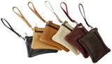 CLUTCH PURSE - Leather Wristlet with Removable Strap in 17 Colors