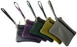 CLUTCH PURSE - Leather Wristlet with Removable Strap in 17 Colors