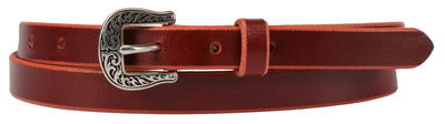 Leather BeltLADIES LEATHER BELT - ¾" Wide Two-Tone with Embossed BucklebeltbeltsSaving Shepherd