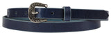 LADIES LEATHER BELT - ¾" Wide Two-Tone with Embossed Buckle
