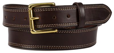 1½" Double Stitched BRIDLE LEATHER BELT - Amish Handmade in USA