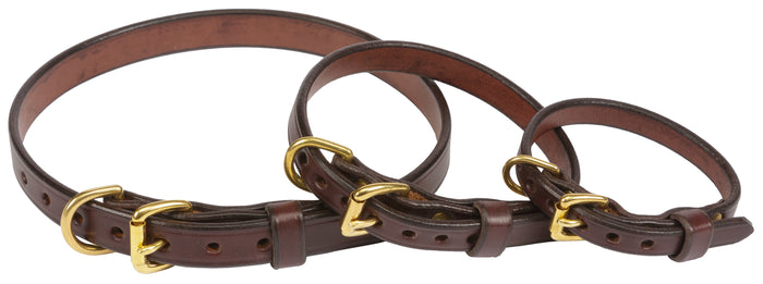 DOG COLLAR - Brown Leather with Brass Hardware in Many Sizes