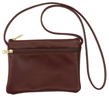 Leather PurseCROSSBODY LEATHER BAG - Double Zipper Shoulder Purse in 17 ColorsbagleatherSaving Shepherd