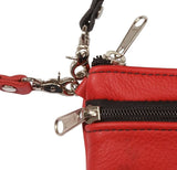 Leather PurseCLUTCH WRISTLET & SHOULDER BAG - Double Zipper Purse in 17 Colorsbagleatherleather bagBlackSaving Shepherd