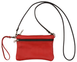 CLUTCH WRISTLET & SHOULDER BAG - Double Zipper Purse in 17 Colors