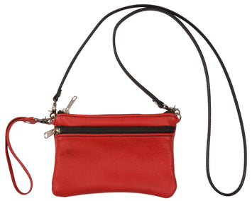Leather PurseCLUTCH WRISTLET & SHOULDER BAG - Double Zipper Purse in 17 ColorsbagleatherSaving Shepherd