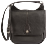 SADDLE BAG - Stitched Leather Purse with Concho - 3 Colors 2 Sizes