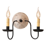 Country LightingWOOD & METAL "ASHFORD" Wall SCONCE LIGHT Handcrafted Distressedblackened tincandelabraSaving Shepherd