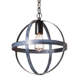 Chandeliers & Ceiling Fixtures12" OVAL STRAP SPHERE PENDANT - Black Powder Coated Finish with White Washceiling lightchandelierSaving Shepherd