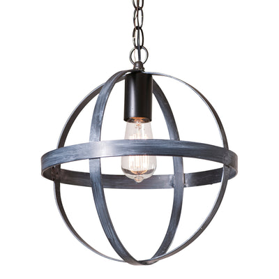 Chandeliers & Ceiling Fixtures12" OVAL STRAP SPHERE PENDANT - Black Powder Coated Finish with White Washceiling lightchandelierSaving Shepherd