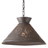 Country LightingPUNCHED TIN ROOSEVELT PENDANT LIGHT Large Chisel Pattern Ceiling LightaccentbarSaving Shepherd