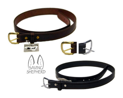 Leather BeltSINGLE STITCH BELT - Black & Brown Leather 1¼ inch - USAbeltbeltsSaving Shepherd