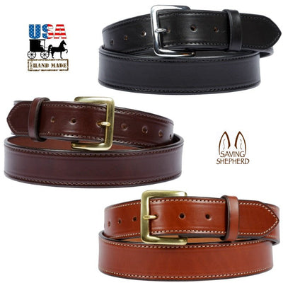 Leather BeltLARGE MONEY BELT - Stitched Bridle Leather & 24" Zipper PouchbeltleatherSaving Shepherd