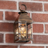 BARN OUTDOOR SMALL WALL LIGHT - Solid Weathered Brass Entry Lamp