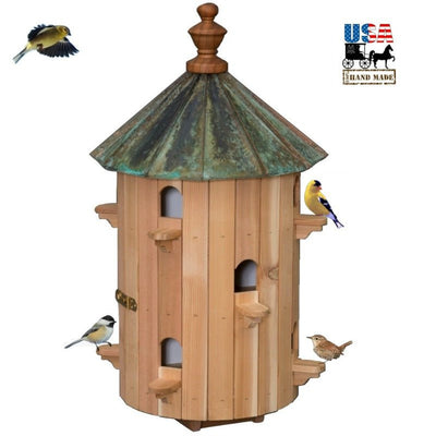Birdhouse10 ROOM PATINA COPPER TOP BIRDHOUSE - 26" Cedar Bird Condominiumbirdbird houseSaving Shepherd