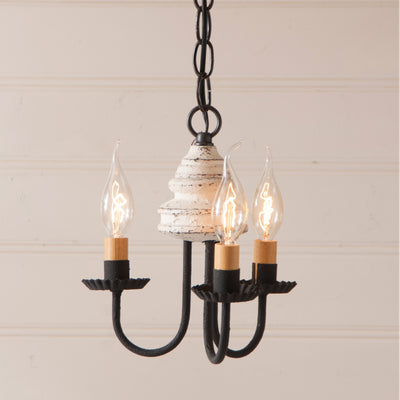 Country LightingWOOD and METAL CHANDELIER Primitive Colonial 3 Candle Candelabra USAcandelabracandleSaving Shepherd
