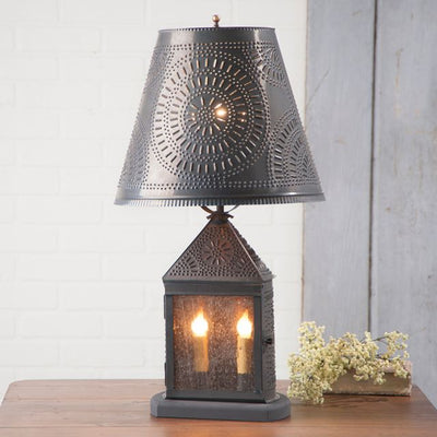 Table LampHARBOR LANTERN LAMP - Chisel Punched Tin Shade with 3-Way Switch USAlampLightingSaving Shepherd