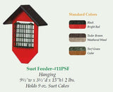Bird FeederCLASSIC SUET FEEDER - 4 Season All Weather Hanging Single Cake HolderAmishbirdSaving Shepherd