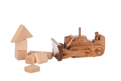 Wooden & Handcrafted ToysBULLDOZER WOOD TOY - Amish Handmade Construction Truck USAAmishbulldozerchildrenSaving Shepherd