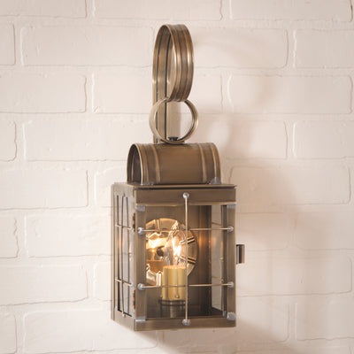 Country LightingCOLONIAL ENTRY LANTERN SCONCE Weathered Brass Handcrafted in the USAaccentaccent lightSaving Shepherd