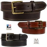 Leather BeltBIG & TALL 1½" Double Stitched BRIDLE LEATHER BELT - Amish Handmade in USAbelthandmadeSaving Shepherd