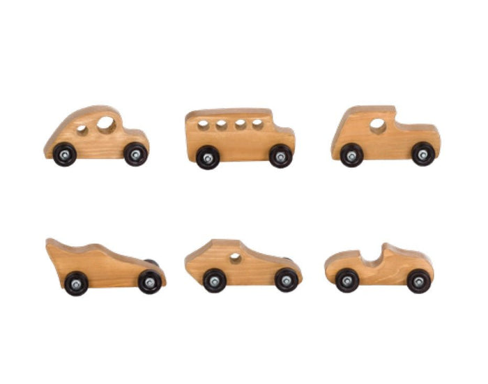 Wooden & Handcrafted Toys6 WOOD TOY CAR SET - 3 Classic & 3 Race Cars with Choice of Color USAcarchildrenchildrensNatural HarvestSaving Shepherd