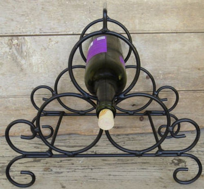 Wine AccessoriesPRIMITIVE WROUGHT IRON WINE RACK 3 Bottle Hand Forged Rackwine accessoriesSaving Shepherd