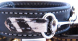 Handtooled LeatherLEATHER HORSE BIT BRACELET Black & Faux Fur Zebra Print with Silver Equestrian SnaffleAmerican MadeAmishSaving Shepherd