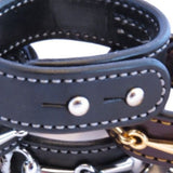 Handtooled LeatherLEATHER HORSE SNAFFLE BIT BRACELET Black & Navy Blue with Silver Equestrian HardwareAmishbarnSaving Shepherd