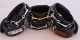 Handtooled LeatherLEATHER HORSE SNAFFLE BIT BRACELET Black & Navy Blue with Silver Equestrian Buckle HardwareAmishbarnSaving Shepherd