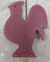 Handtooled LeatherLEATHER ROOSTER FLY SWATTER Amish Handmade Country Chicken Decor5050 shades of greySaving Shepherd