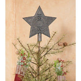 CHRISTMAS TREE STAR - Handcrafted Punched Topper in Rustic & Blackened Tin