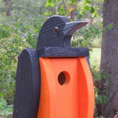 BirdhouseBALTIMORE ORIOLE BIRDHOUSE - Black & Orange Post Mount HousebirdbirdhouseSaving Shepherd