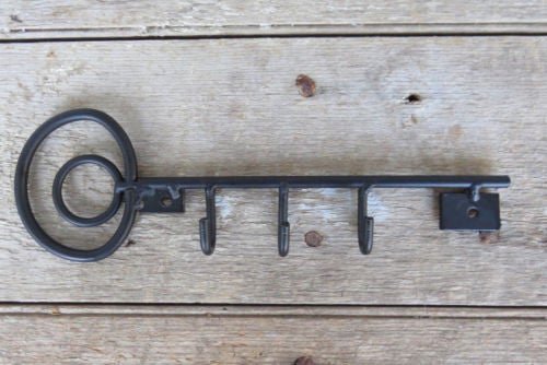 Antique Key Of Holder IN Wrought Iron, Key, Schlüssel, Chiave