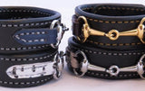 Handtooled LeatherFINE LEATHER HORSE BIT BRACELET Black & Brown Gold Equestrian SnaffleAmerican MadeAmishSaving Shepherd