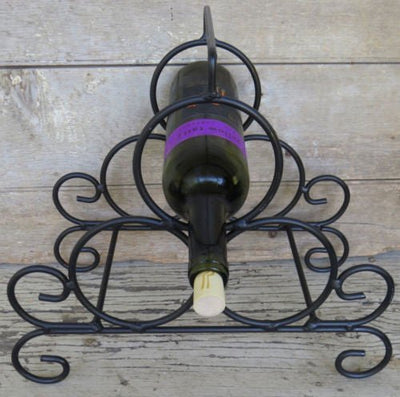 Wine AccessoriesPRIMITIVE WROUGHT IRON WINE RACK 3 Bottle Hand Forged Rackwine accessoriesSaving Shepherd