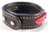 Handtooled LeatherLEATHER HORSE BIT BRACELET Handmade Red & Black with Silver Equestrian SnaffleAmishbarnSaving Shepherd