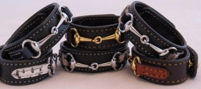 Handtooled LeatherFINE LEATHER HORSE BIT BRACELET Pink & Black Silver Equestrian SnaffleAmerican MadeAmishSaving Shepherd