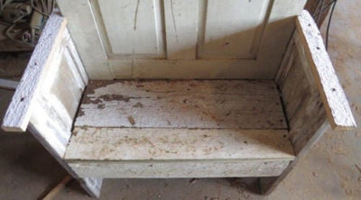 PrimitivesGARDEN DISPLAY BENCH Handmade Repurposed Antique Farmhouse Door FurnitureoutdoortablesSaving Shepherd