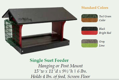 Bird FeederSEED & SUET FEEDER - 4 Season Covered Combo with Screen Floorbirdbird feederSaving Shepherd