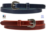 Leather BeltLADIES LEATHER BELT - ¾" Wide Two-Tone with Embossed BucklebeltbeltsSaving Shepherd