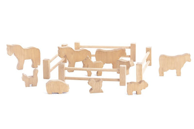 Wooden & Handcrafted ToysTOY BARN - Complete with Barnyard of Farm Animals & Fence - Amish Handmade in USAadultAmishSaving Shepherd